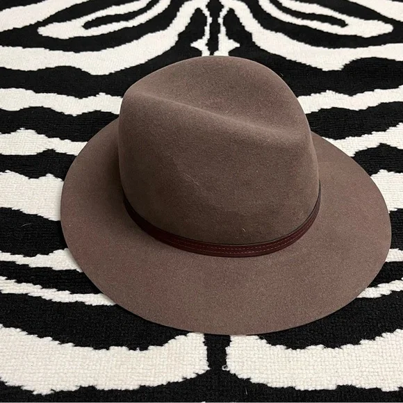 Rag & Bone Floppy Brim Fedora In Pecan Brown With Leather  display picture 1